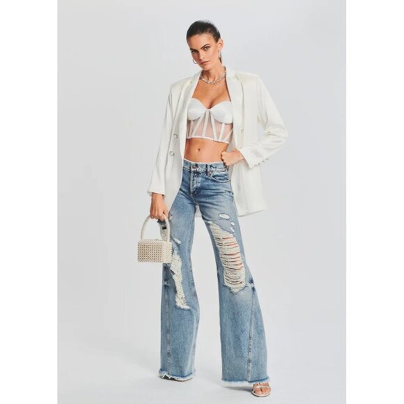 retrofete Lex Bustier Embellished Top White Womens Size Medium - Picture 9 of 9